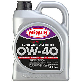 Синтетическое моторное масло Megol Motorenoel Super Leichtlauf Driver 0W-40 - 4 л